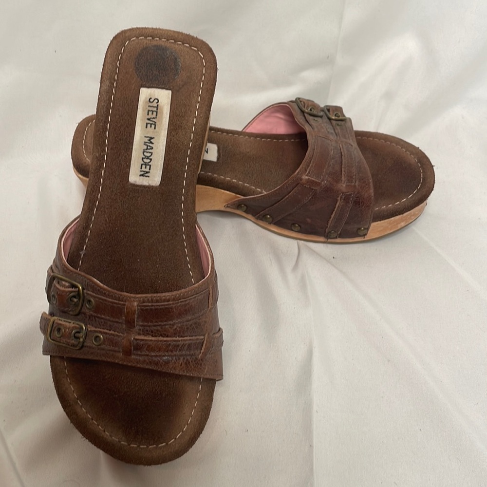 Steve Madden Brown Wedge Sandal